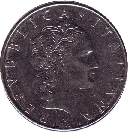 Монета 50 лир. 1978 год, Италия. Бог огня Вулкан у наковальни. Монета 50 лир. 1978 год, Италия. Бог огня Вулкан у наковальни.