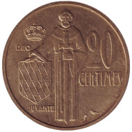 Монета 20 сантимов. 1962 год, Монако. Монета 20 сантимов. 1962 год, Монако.