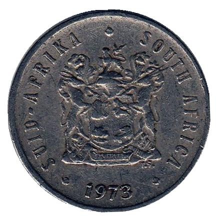 Монета 5 центов. 1973 год, Южная Африка. Африканская красавка.