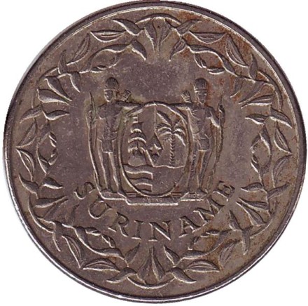 Монета 250 центов. 1987 год, Суринам. Монета 250 центов. 1987 год, Суринам.