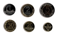 Набор монет Литвы (6 шт). 1999-2010 гг., Литва. Набор монет Литвы (6 шт). 1999-2010 гг., Литва.