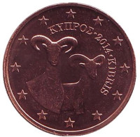 Монета 2 цента. 2014 год, Кипр.