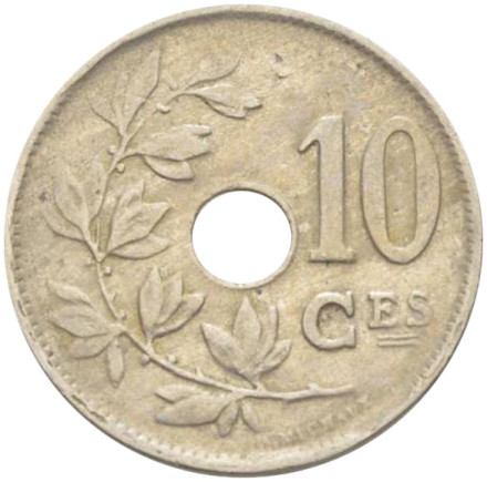 Монета 10 сантимов. 1923 год, Бельгия. (Belgique)