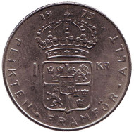 Монета 1 крона. 1973 год, Швеция. Монета 1 крона. 1973 год, Швеция.