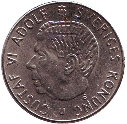 Монета 1 крона. 1973 год, Швеция. Монета 1 крона. 1973 год, Швеция.