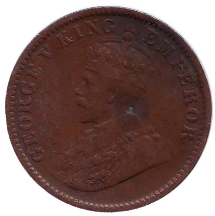Монета 1/4 анны. 1934 год, Индия Британская.