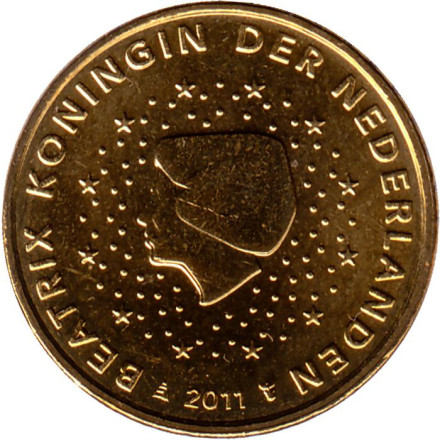 Монета 10 центов. 2011 год, Нидерланды.
