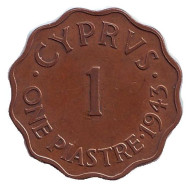 Монета 1 пиастр. 1943 год, Кипр.