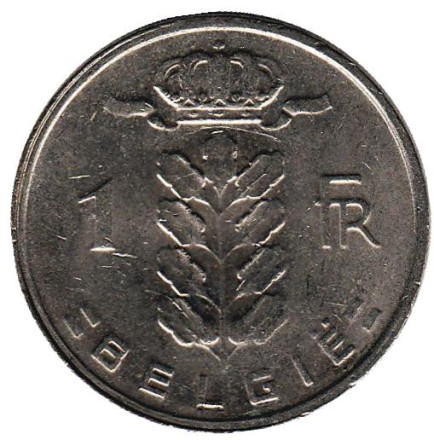 Монета 1 франк. 1988 год, Бельгия. (Belgie)
