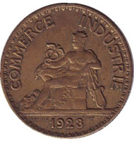 Монета 50 сантимов. 1923 год, Франция. Монета 50 сантимов. 1923 год, Франция.