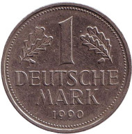 Монета 1 марка. 1990 год (A), ФРГ. Монета 1 марка. 1990 год (A), ФРГ.