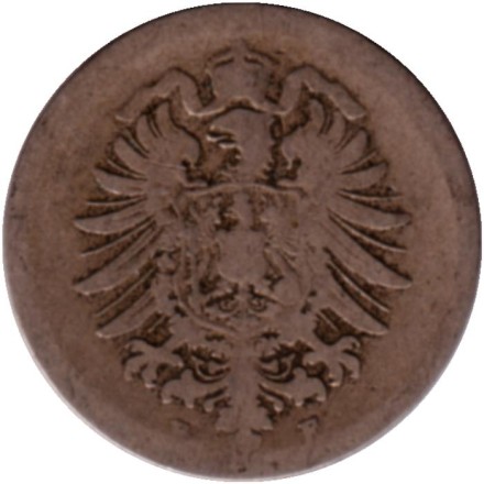 Монета 10 пфеннигов. 1876 год (F), Германская империя.