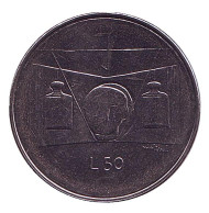 Монета 50 лир. 1976 год, Сан-Марино. Монета 50 лир. 1976 год, Сан-Марино.