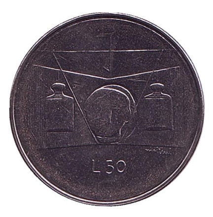 Монета 50 лир. 1976 год, Сан-Марино.