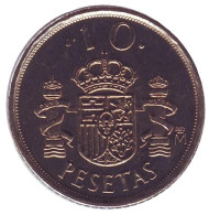 Монета 10 песет. 1999 год, Испания. Монета 10 песет. 1999 год, Испания.