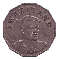 Монета 50 центов. 1998 год, Свазиленд. Король Мсавати III.