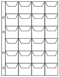 Лист для монет, с клапанами, на 24 ячейки. К альбому АМ-РОС-2, производство Россия. Лист для монет, с клапанами, на 24 ячейки. К альбому АМ-РОС-2, производство Россия.