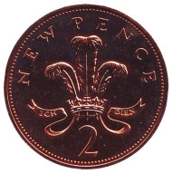 Монета 2 новых пенса. 1974 год, Великобритания. Proof. Монета 2 новых пенса. 1974 год, Великобритания. Proof.