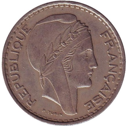 Монета 100 франков. 1952 год, Алжир.