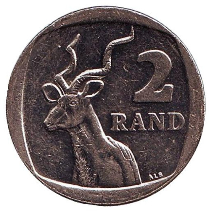 Монета 2 ранда. 2013 год, ЮАР. Антилопа.