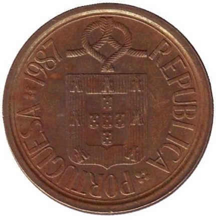 Монета 10 эскудо. 1987 год, Португалия. Монета 10 эскудо. 1987 год, Португалия.