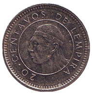 Монета 20 сентаво. 1996 год, Гондурас. Монета 20 сентаво. 1996 год, Гондурас.