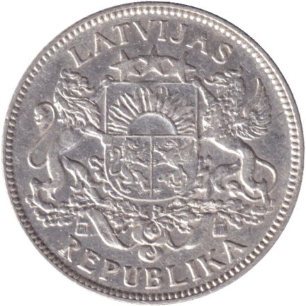 Монета 1 лат, 1924 год, Латвия.