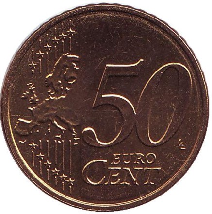 Монета 50 евроцентов. 2012 год, Нидерланды. Монета 50 евроцентов. 2012 год, Нидерланды.