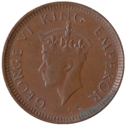 Монета 1/12 анны. 1941 год, Индия Британская.