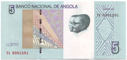 Банкнота 5 кванз. 2012 год, Ангола. Президенты Анголы.