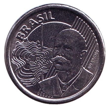 Монета 50 сентаво. 2014 год, Бразилия. Хосе Паранхос.