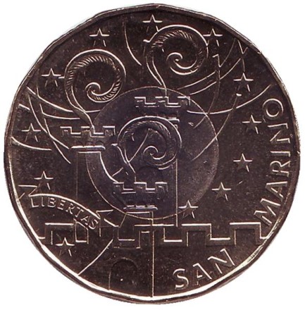 Монета 5 евро. 2017 год Сан-Марино. 30 лет со дня рождения Марко Симончелли. Монета 5 евро. 2017 год Сан-Марино. 30 лет со дня рождения Марко Симончелли.