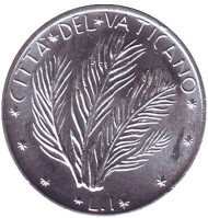 Монета 1 лира. 1970 год, Ватикан. FAO. Растение. Монета 1 лира. 1970 год, Ватикан. FAO. Растение.