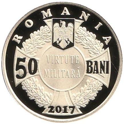 Монета 50 бани. 2017 год, Румыния. 100 лет назначению Екатерины Теодорою первой женщиной-офицером румынской армии. Монета 50 бани. 2017 год, Румыния. 100 лет назначению Екатерины Теодорою первой женщиной-офицером румынской армии.