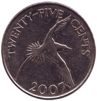 Монета 25 центов. 2007 год, Бермудские острова. Белохвостый фаэтон. Монета 25 центов. 2007 год, Бермудские острова. Белохвостый фаэтон.