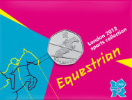 Монета 50 пенсов. 2011 год, Великобритания. Конный спорт. Летние Олимпийские игры 2012 года в Лондоне. В блистере. Монета 50 пенсов. 2011 год, Великобритания. Конный спорт. Летние Олимпийские игры 2012 года в Лондоне. В блистере.
