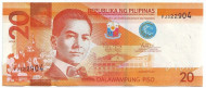 Банкнота 20 песо. 2014 год, Филиппины. (Тип - 2014 A) Мануэль Кесон.