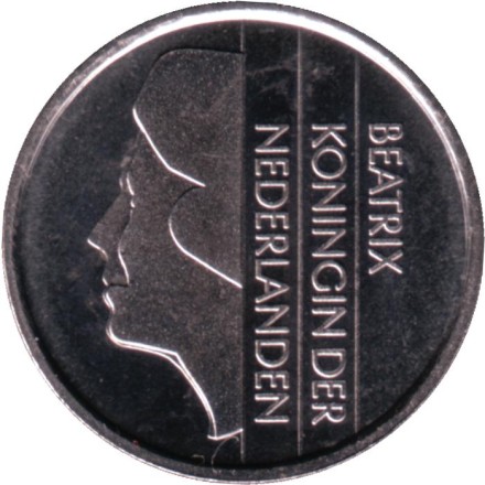 Монета 25 центов. 1989 год, Нидерланды. UNC.