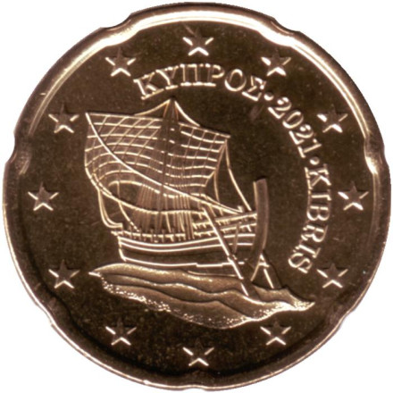 Монета 20 центов. 2021 год, Кипр.