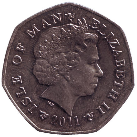 Монета 50 пенсов. 2011 год, Остров Мэн. Рождество.