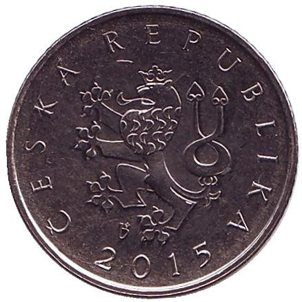 Монета 1 крона. 2015 год, Чехия. UNC. Монета 1 крона. 2015 год, Чехия. UNC.