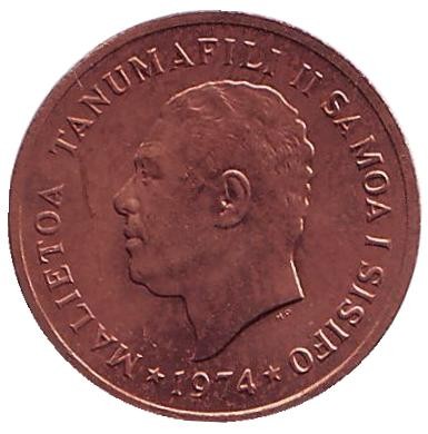 Монета 1 сене. 1974 год, Самоа. Кокос. Монета 1 сене. 1974 год, Самоа. Кокос.