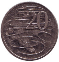 Монета 20 центов. 2004 год, Австралия. Утконос. Монета 20 центов. 2004 год, Австралия. Утконос.
