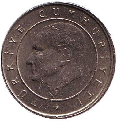 Монета 50000 лир. 2001 год, Турция. Монета 50000 лир. 2001 год, Турция.