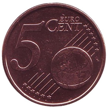 Монета 5 центов. 2014 год, Кипр. Монета 5 центов. 2014 год, Кипр.