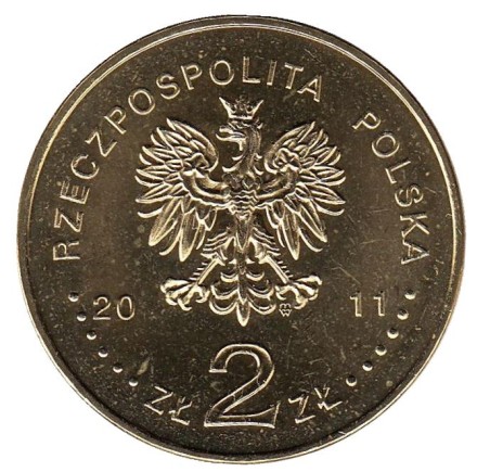 Монета 2 злотых, 2011 год, Польша. Европа без границ (100-летие Общества слепых ).