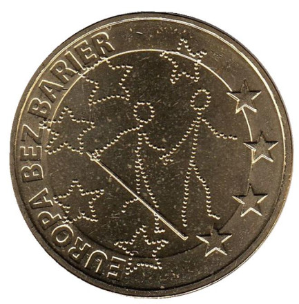 Монета 2 злотых, 2011 год, Польша. Европа без границ (100-летие Общества слепых ).