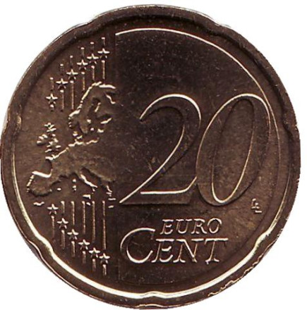 Монета 20 евроцентов. 2009 год, Нидерланды.