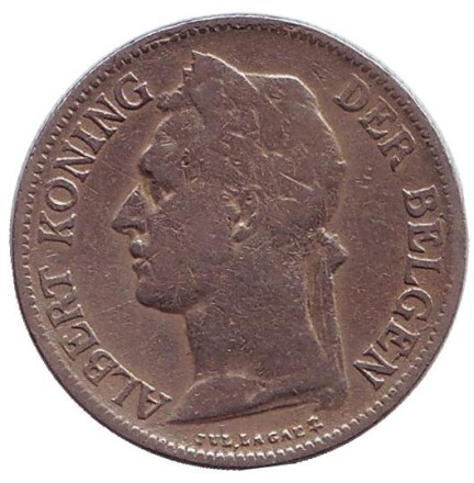 Монета 50 сантимов. 1926 год, Бельгийское Конго. (Der Belgen) Монета 50 сантимов. 1926 год, Бельгийское Конго. (Der Belgen)