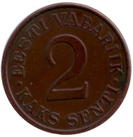 Монета 2 сента. 1934 год, Эстония.